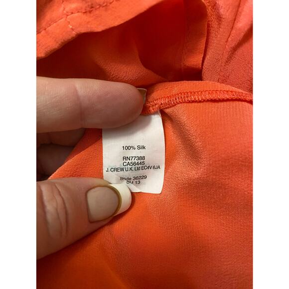 J crew, silk, coral button down small - Picture 5 of 5